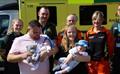 Molly Digby and her partner James with twins Archie and Jacob after a patient meet-up