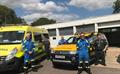 EEAST and HM Coastguard staff with one of their response vehicle at its new home at Saxmundham Ambulance Station