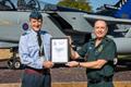 Paul Chittock receiving his Commendation from RAF Marham