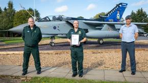 Paul Chittock receiving his Commendation from RAF Marham