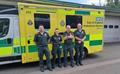 Senior emergency medical technician Jeremy Williams (second right), with his colleagues who helped save his life when he suffered a heart attack while on a job