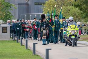 Walking to lay wreaths at the National Ambulance Memorial Service September 2021
