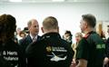 Dr Simon Walsh, Interim Medical Director for EEAST, meets their Royal Highnesses The Earl and Countess of Wessex when they visited Essex & Herts Air Ambulance’s (EHAAT) North Weald airbase