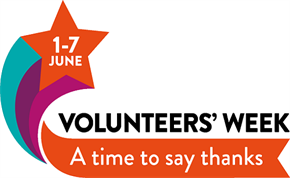 A time to say thanks. Volunteers week star and date