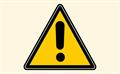Yellow triangle warning sign with black exclamation mark