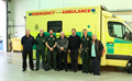 Left to right: Alan Jaye (Norfolk Fire Service), Tim Jones (Advanced paramedic), Simon Cross (Senior paramedic), Alan Wishart, Paul Wishart, Kate Nicholls (Senior EMT) and Mrs Avril Wishart.