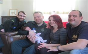 Crew with baby Alana   Norfolk patient meet up