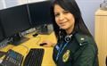 Rita Bains, team leader with the Emergency Clinical Triage Team, at work at Bedford EOC.