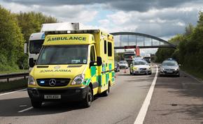 Ambulance on motorway