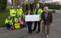 Lark Valley CFRs receive the cheque from Church Walk Charities